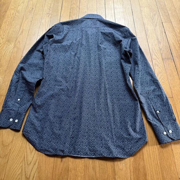 Bonobos Size 15/34 Mens Navy Printed Slim Fit Button-Down Shirt Stretch Preppy - Picture 9 of 13